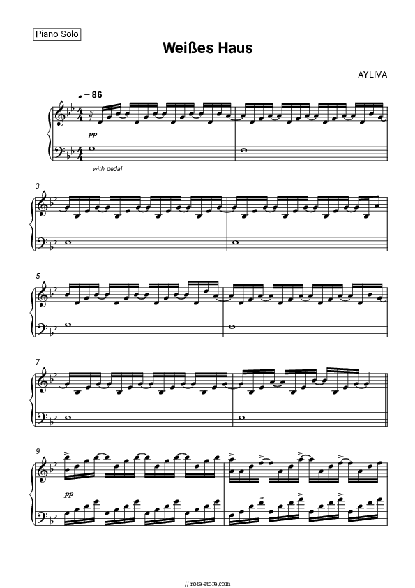 Weißes Haus - AYLIVA Piano Sheet Music - Piano.Solo