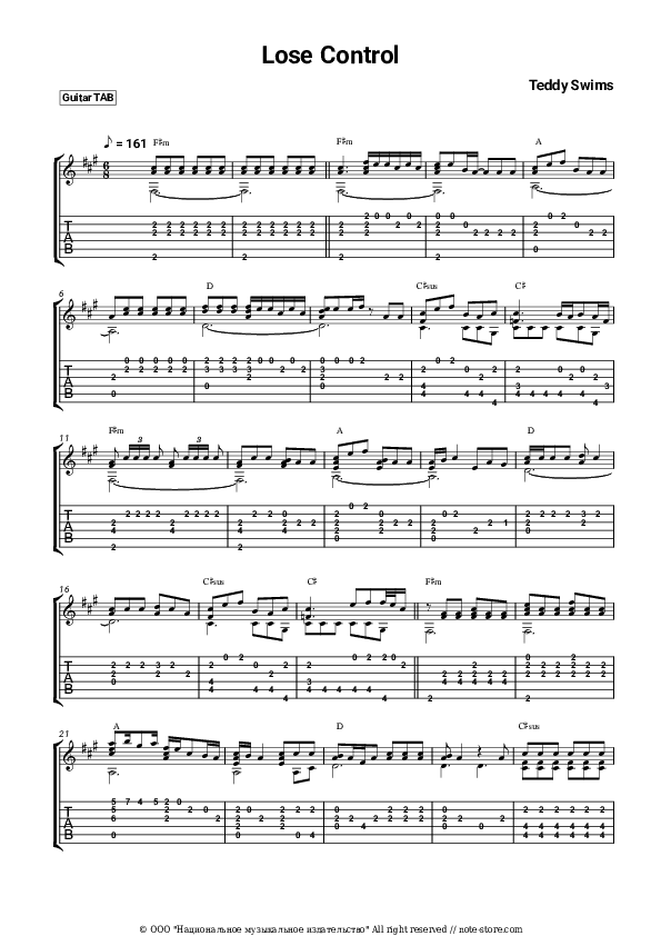 Lose Control - Teddy Swims Tabs - Guitar.Tabs