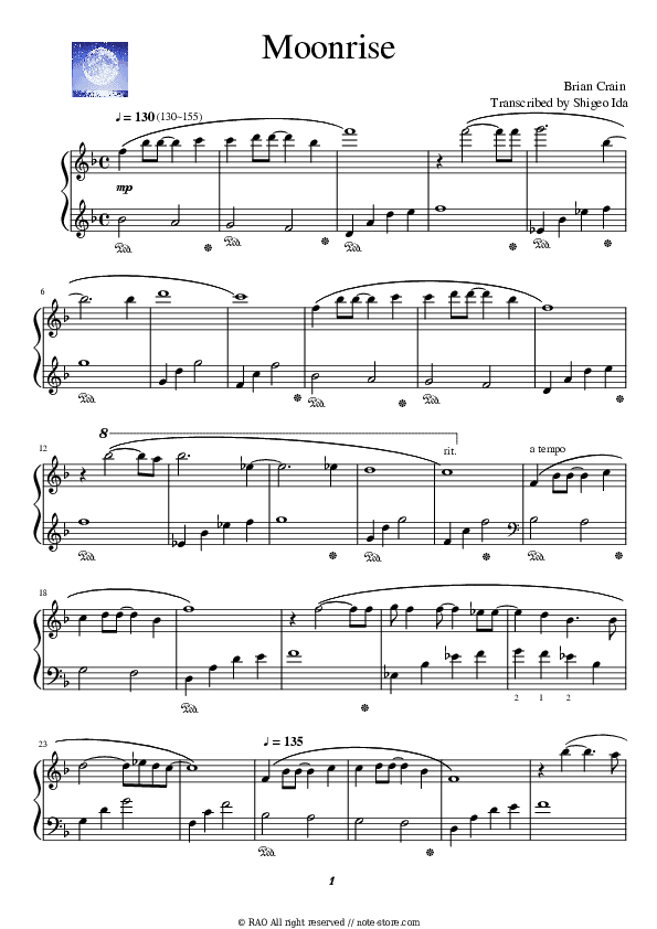 Moonrise - Brian Crain Piano Sheet Music - Piano.Solo