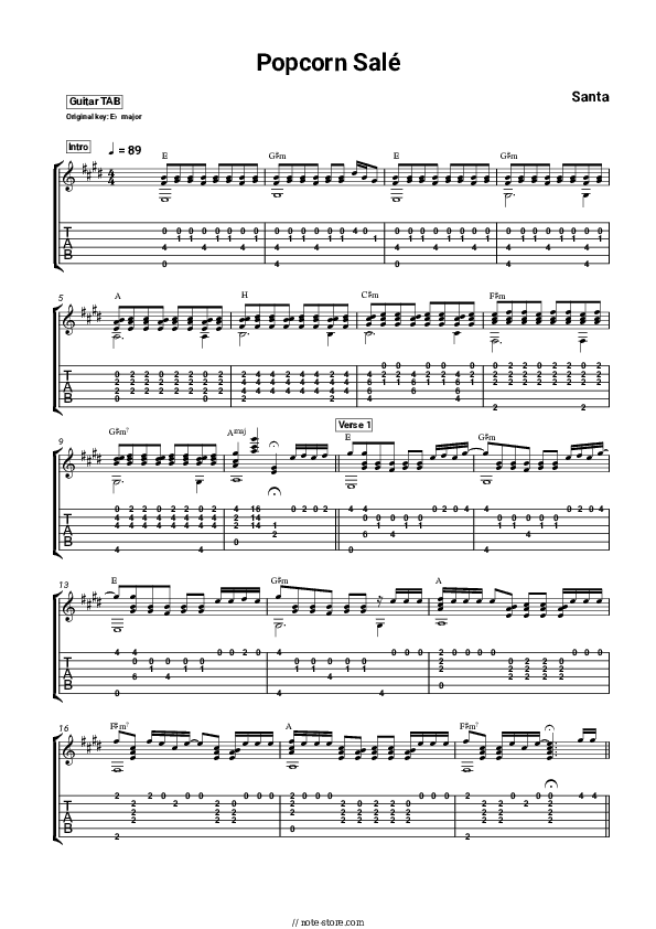 Popcorn Salé - Santa Tabs - Guitar.Tabs