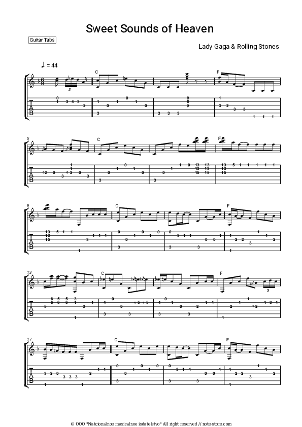 Sweet Sounds of Heaven - The Rolling Stones, Lady Gaga Tabs - Guitar.Tabs