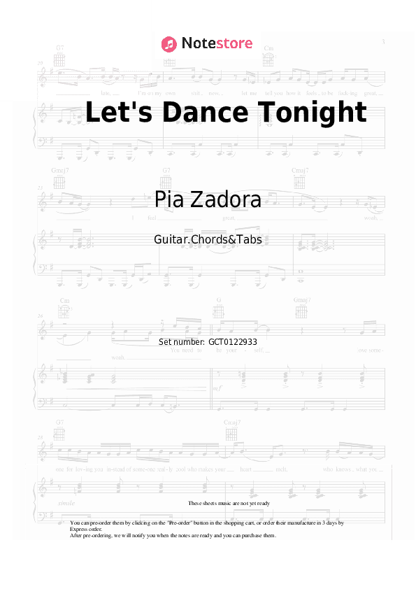 Let's Dance Tonight - Pia Zadora Chords and Tabs - Guitar.Chords&Tabs