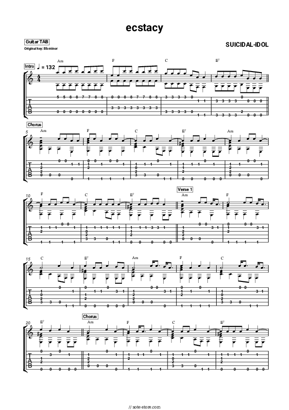 ecstacy - SUICIDAL-IDOL Tabs - Guitar.Tabs