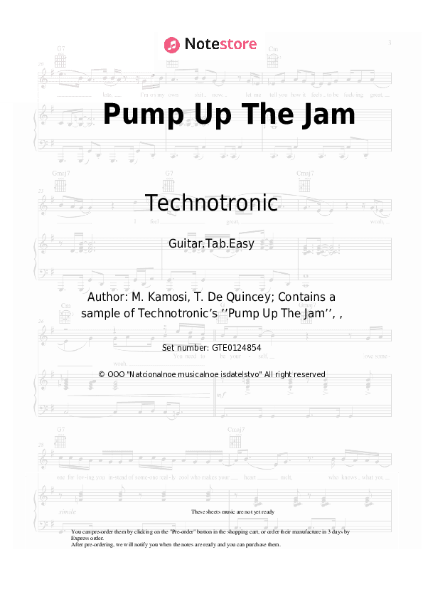 Pump Up The Jam - Technotronic Tabs Easy - Guitar.Tab.Easy