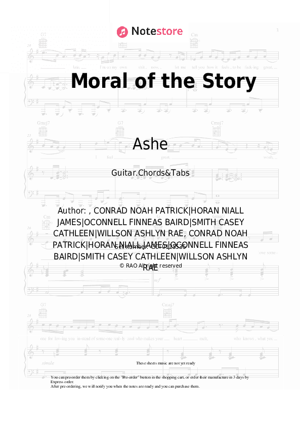 Moral of the Story - Ashe Chords and Tabs - Guitar.Chords&Tabs