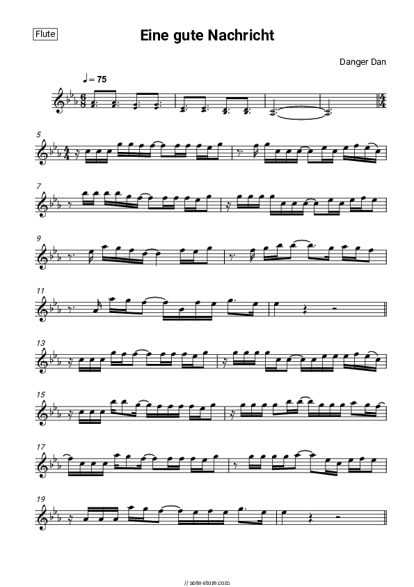Eine gute Nachricht - Danger Dan, Antilopen Gang Flute Sheet Music - Flute