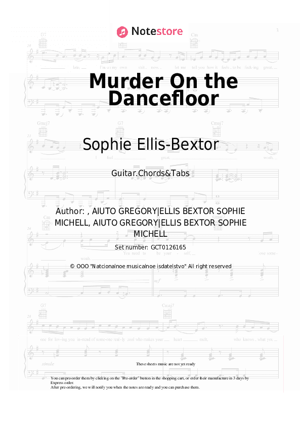 Murder On the Dancefloor - Sophie Ellis-Bextor Chords and Tabs - Guitar.Chords&Tabs