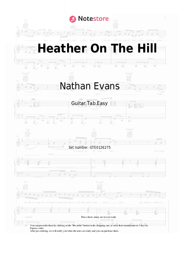 Heather On The Hill - Nathan Evans Tabs Easy - Guitar.Tab.Easy