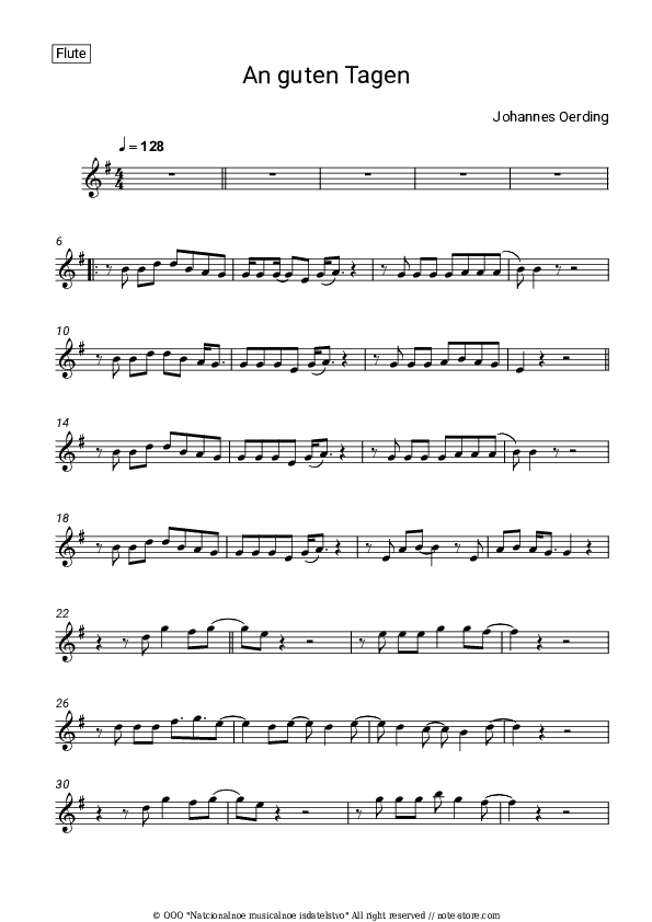 An guten Tagen - Johannes Oerding Flute Sheet Music - Flute