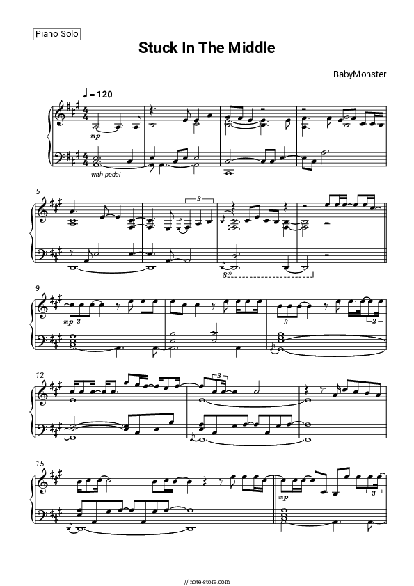 Stuck In The Middle - BabyMonster Piano Sheet Music - Piano.Solo