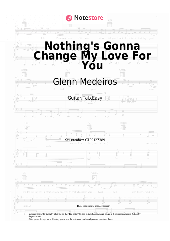 Nothing's Gonna Change My Love For You - Glenn Medeiros Tabs Easy - Guitar.Tab.Easy