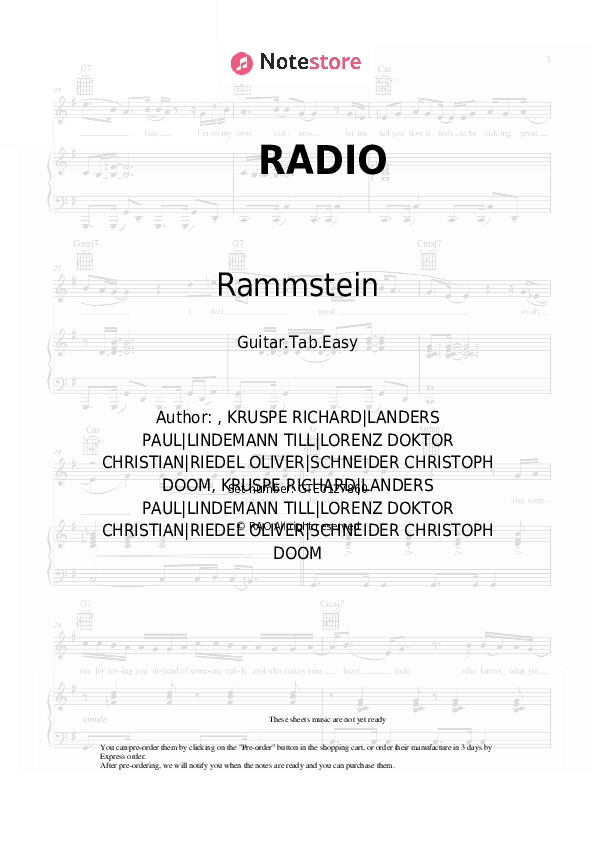 RADIO - Rammstein Tabs Easy - Guitar.Tab.Easy