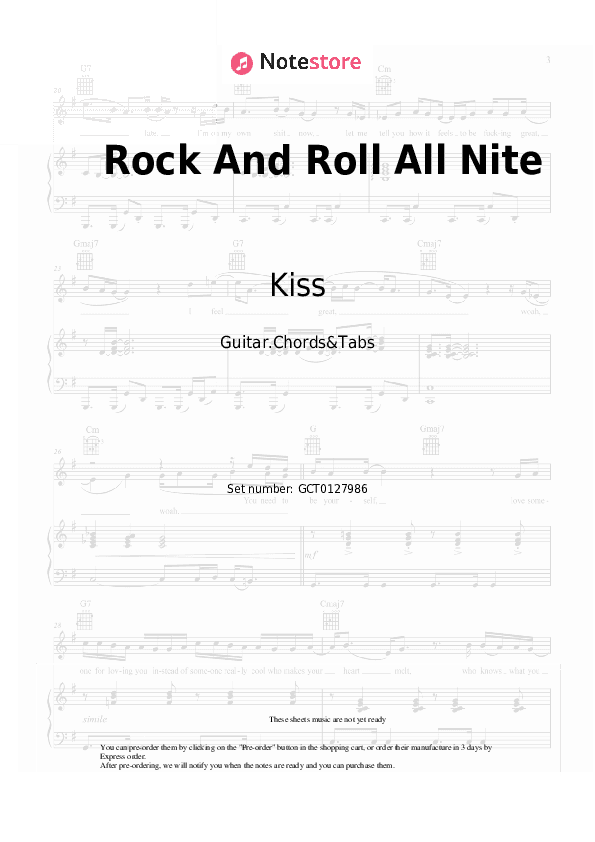 Rock And Roll All Nite - Kiss Chords and Tabs - Guitar.Chords&Tabs