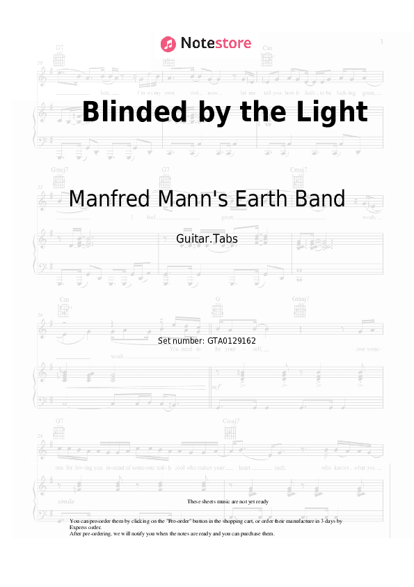 Blinded by the Light - Manfred Mann's Earth Band Tabs - Guitar.Tabs