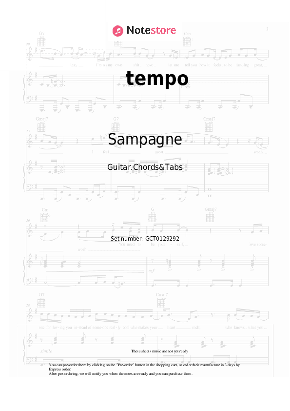 tempo - Sampagne, badchieff, Cro Chords and Tabs - Guitar.Chords&Tabs