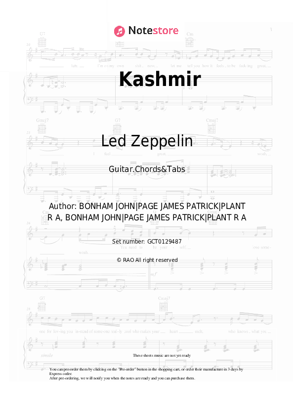 Kashmir - Led Zeppelin Chords and Tabs - Guitar.Chords&Tabs
