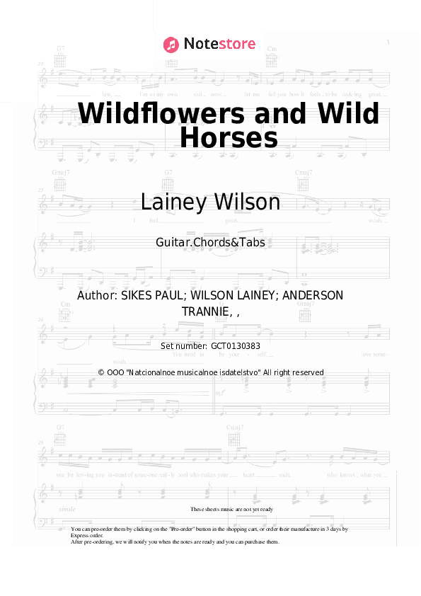Wildflowers and Wild Horses - Lainey Wilson Chords and Tabs - Guitar.Chords&Tabs