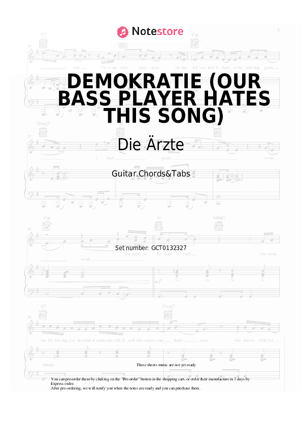 DEMOKRATIE (OUR BASS PLAYER HATES THIS SONG) - Die Ärzte Chords and Tabs - Guitar.Chords&Tabs