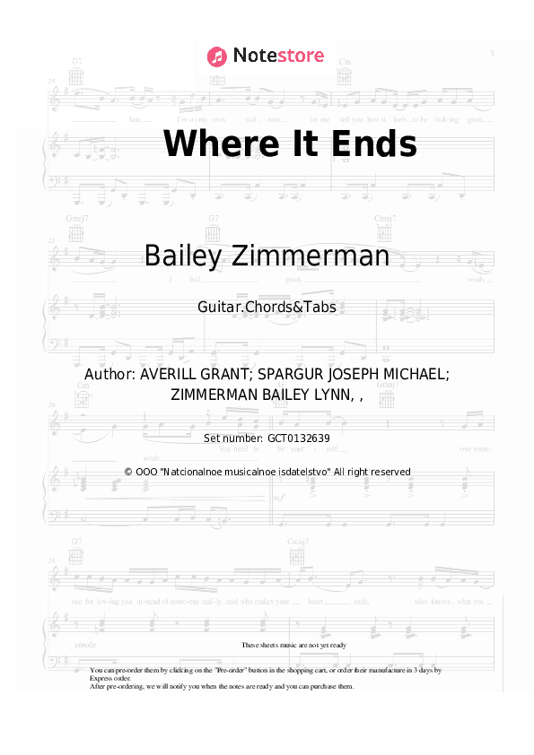Where It Ends - Bailey Zimmerman Chords and Tabs - Guitar.Chords&Tabs