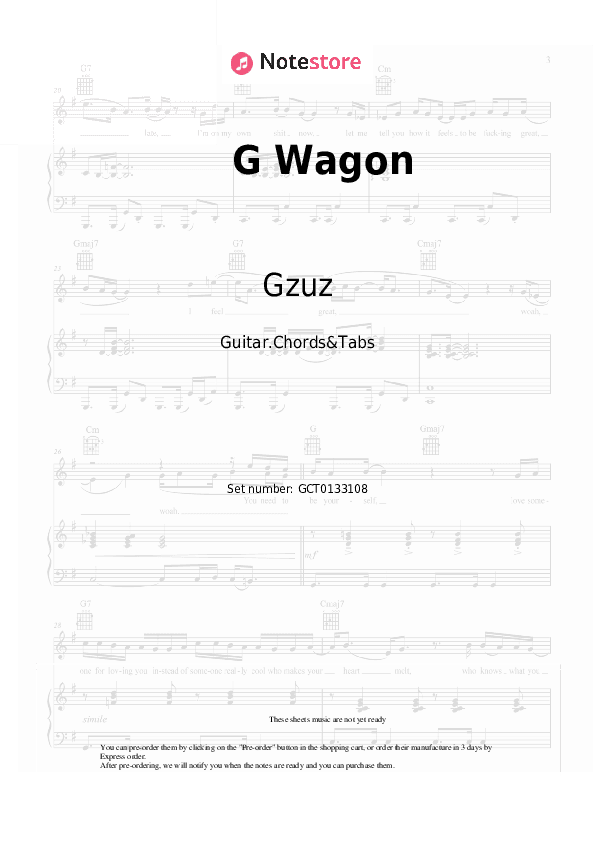 G Wagon - Gzuz Chords and Tabs - Guitar.Chords&Tabs