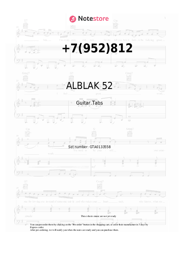 +7(952)812 - ALBLAK 52 Tabs - Guitar.Tabs