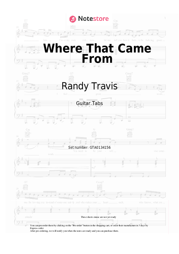 Where That Came From - Randy Travis Tabs - Guitar.Tabs