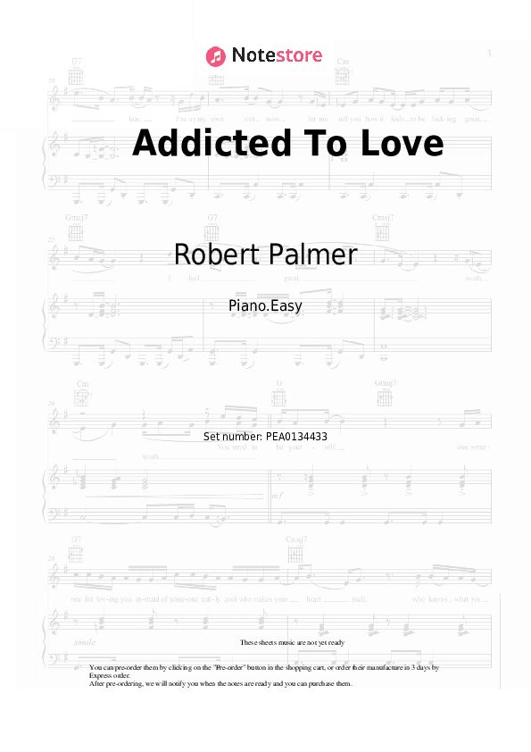 Addicted To Love - Robert Palmer Piano Sheet Music Easy - Piano.Easy