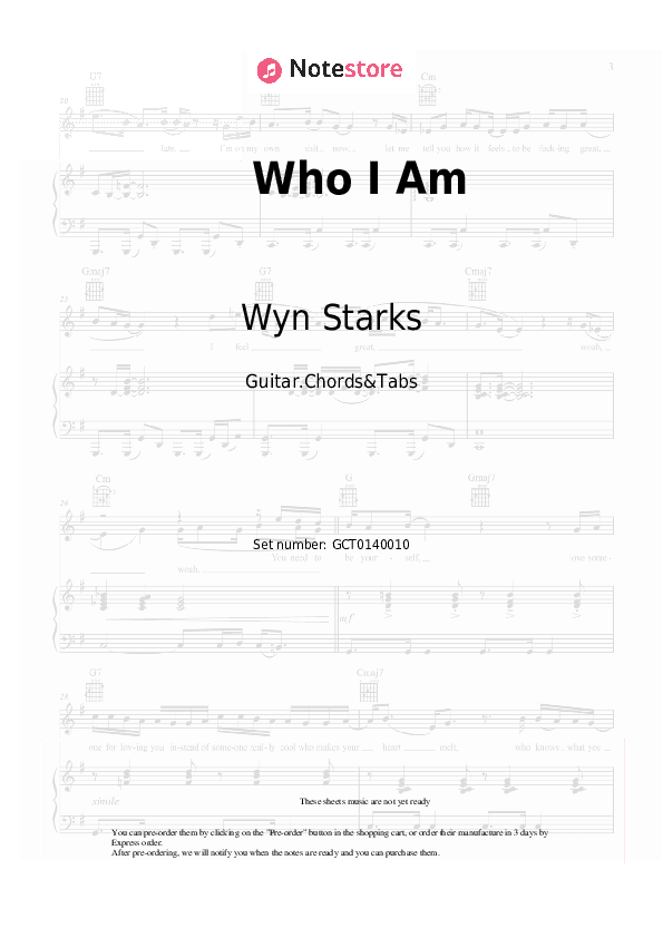 Who I Am - Wyn Starks Chords and Tabs - Guitar.Chords&Tabs