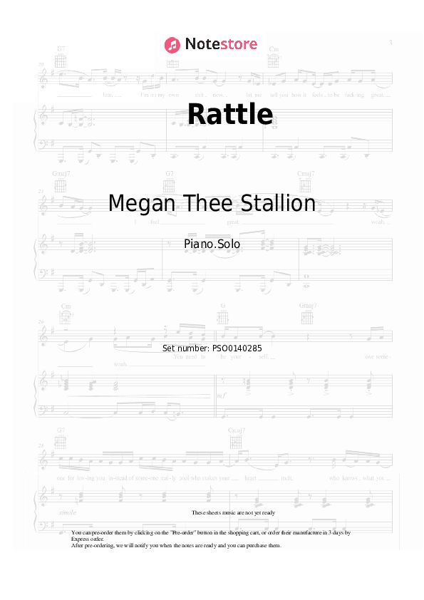 Rattle - Megan Thee Stallion Piano Sheet Music - Piano.Solo