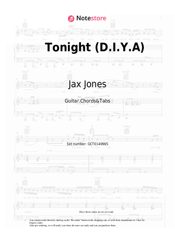 ‎Tonight (D.I.Y.A) - Jax Jones, Joel Corry, Jason Derulo Chords and Tabs - Guitar.Chords&Tabs