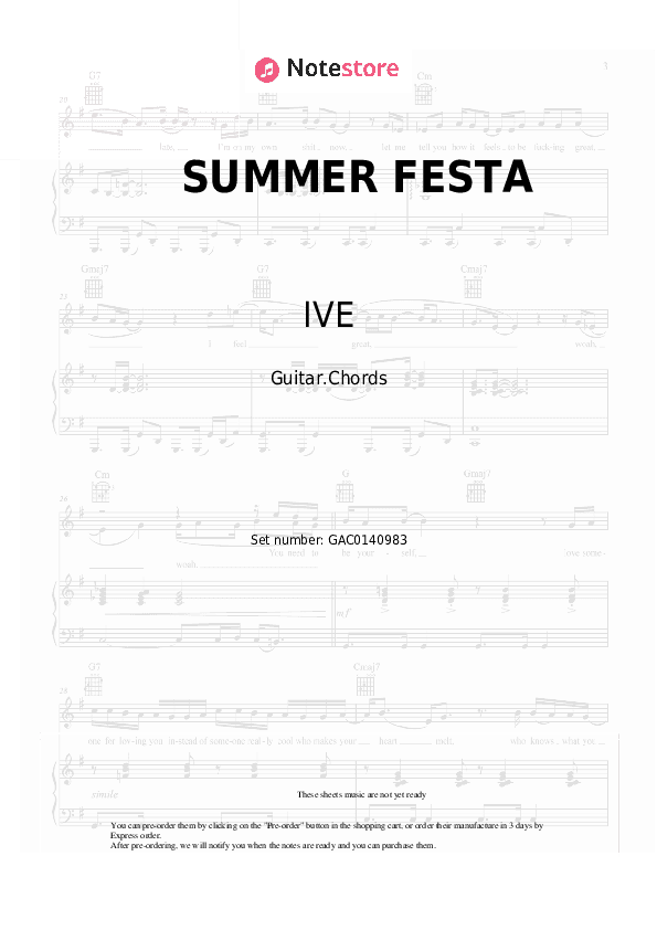 SUMMER FESTA - IVE Chords - Guitar.Chords