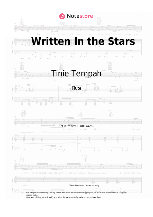 Written In the Stars - Tinie Tempah, Eric Turner Flute Sheet Music - Flute