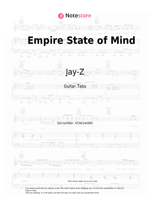 Empire State of Mind - Jay-Z, Alicia Keys Tabs - Guitar.Tabs