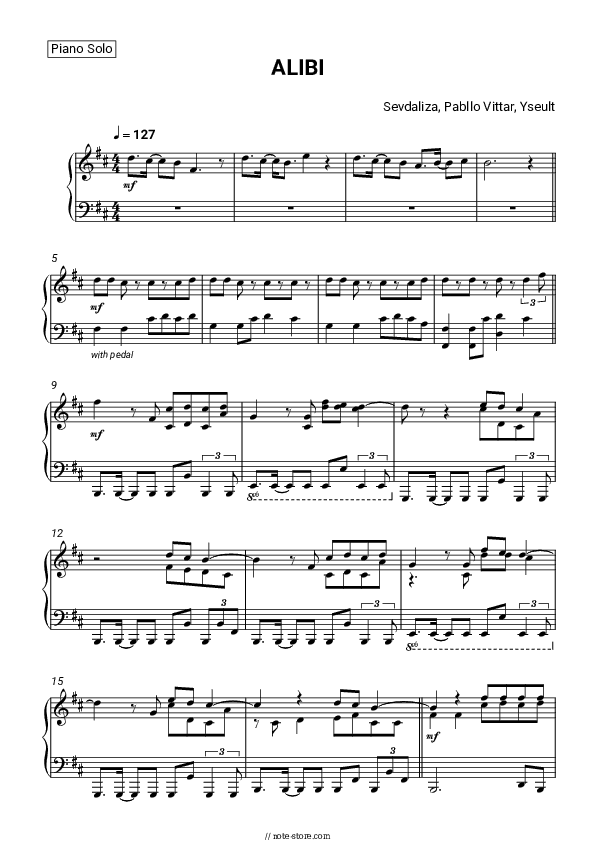 ALIBI - Sevdaliza, Pabllo Vittar, Yseult Piano Sheet Music - Piano.Solo