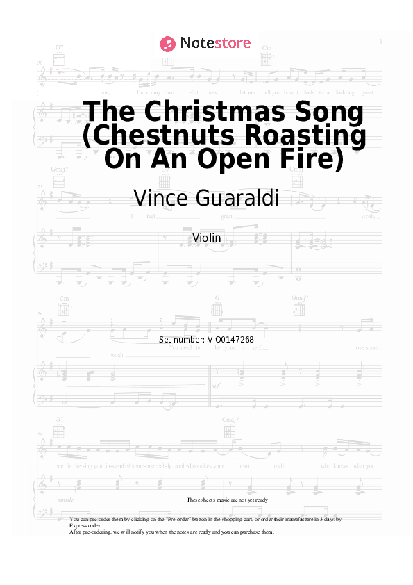 The Christmas Song (Chestnuts Roasting On An Open Fire) - Vince Guaraldi Violin Sheet Music - Violin
