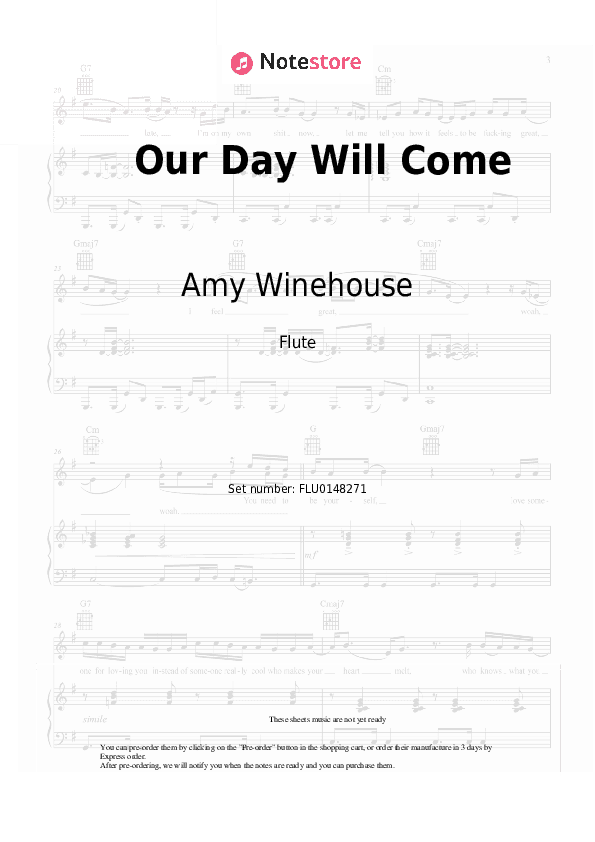 Our Day Will Come - Amy Winehouse Flute Sheet Music - Flute