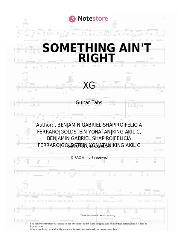 SOMETHING AIN'T RIGHT - XG Tabs - Guitar.Tabs