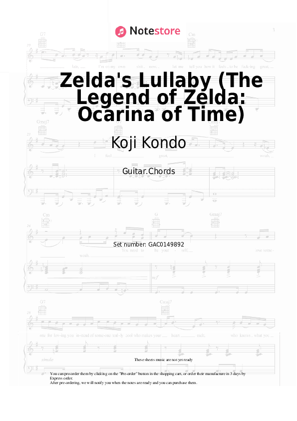 Zelda's Lullaby (The Legend of Zelda: Ocarina of Time) - Koji Kondo Chords - Guitar.Chords