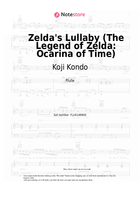 Zelda's Lullaby (The Legend of Zelda: Ocarina of Time) - Koji Kondo Flute Sheet Music - Flute