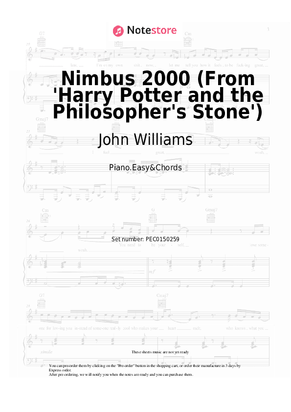 Nimbus 2000 (From 'Harry Potter and the Philosopher's Stone') - John Williams Sheet Music Easy and Chords - Piano.Easy&Chords