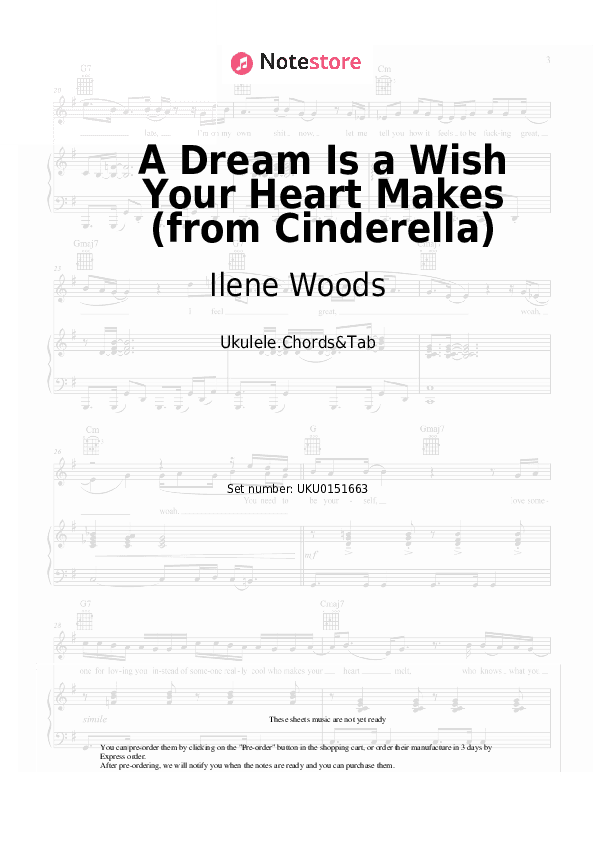 A Dream Is a Wish Your Heart Makes (from Cinderella) - Ilene Woods Ukulele Sheet Music - Ukulele.Chords&Tab