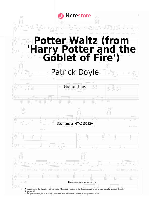 Yule Ball Waltz (from 'Harry Potter and the Goblet of Fire') - Patrick Doyle Tabs - Guitar.Tabs