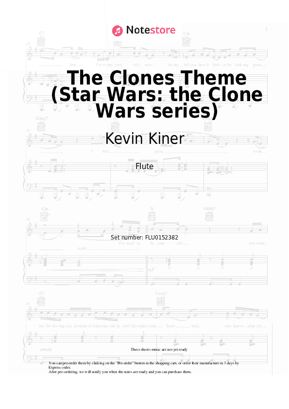 The Clones Theme (Star Wars: the Clone Wars series) - Kevin Kiner Flute Sheet Music - Flute