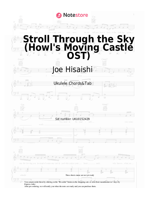 The Merry Light Cavalrymen (Howl's Moving Castle OST) - Joe Hisaishi Ukulele Sheet Music - Ukulele.Chords&Tab