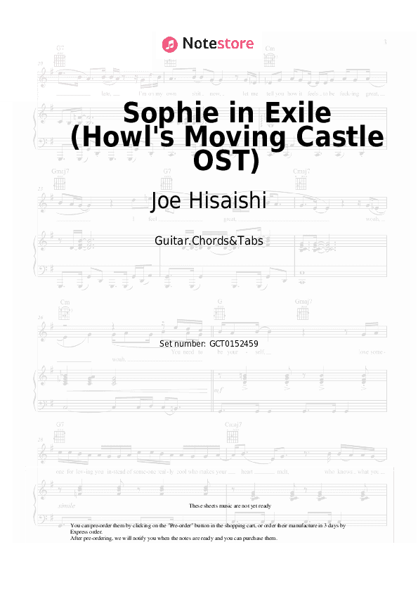 Sophie in Exile (Howl's Moving Castle OST) - Joe Hisaishi Chords and Tabs - Guitar.Chords&Tabs