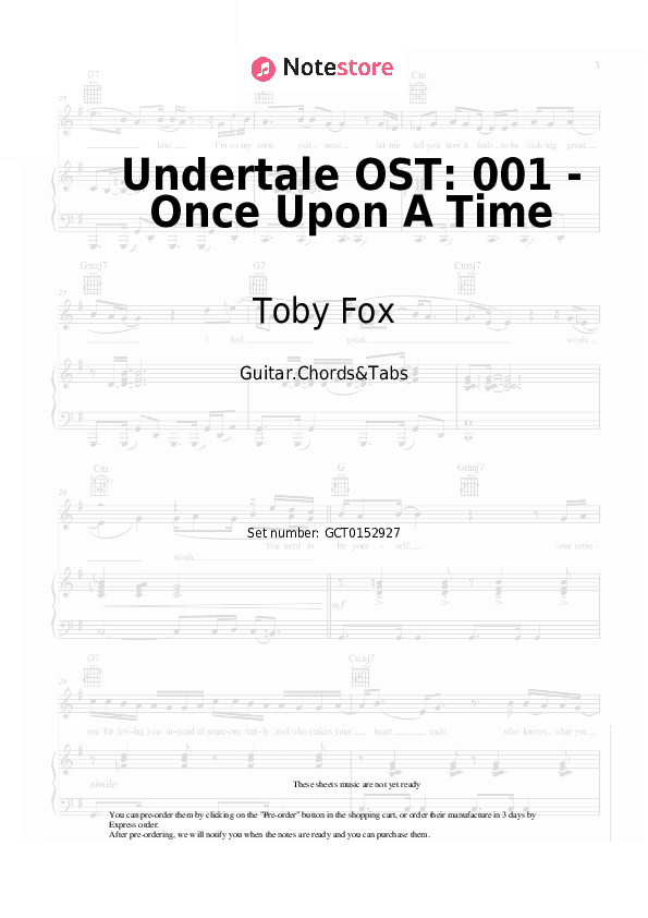 Undertale OST: 001 - Once Upon A Time - Toby Fox Chords and Tabs - Guitar.Chords&Tabs