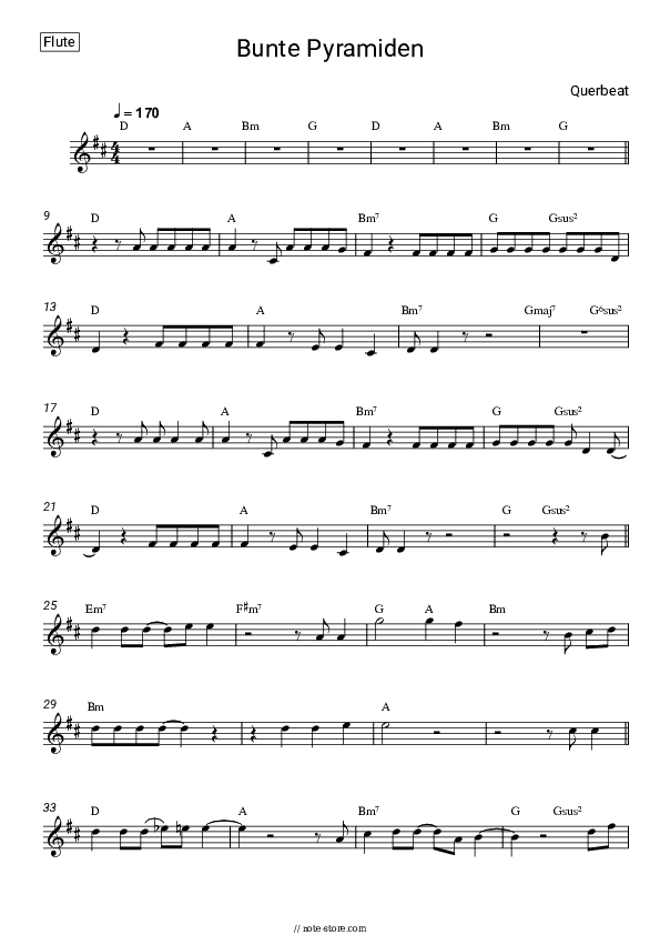 Bunte Pyramiden - Querbeat Flute Sheet Music - Flute