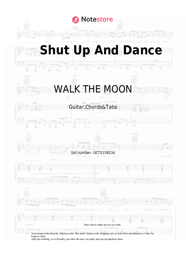 Shut Up And Dance - WALK THE MOON Chords and Tabs - Guitar.Chords&Tabs
