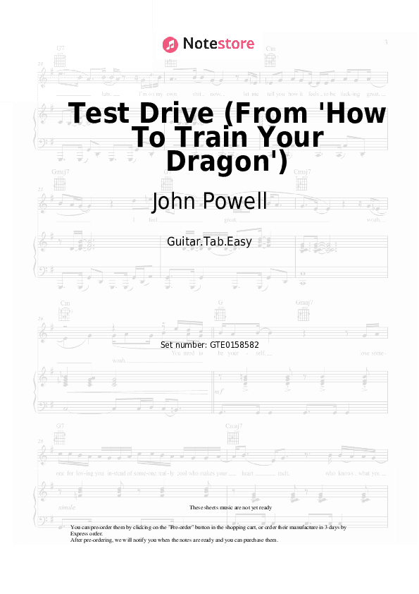 Test Drive (From 'How To Train Your Dragon') - John Powell Tabs Easy - Guitar.Tab.Easy