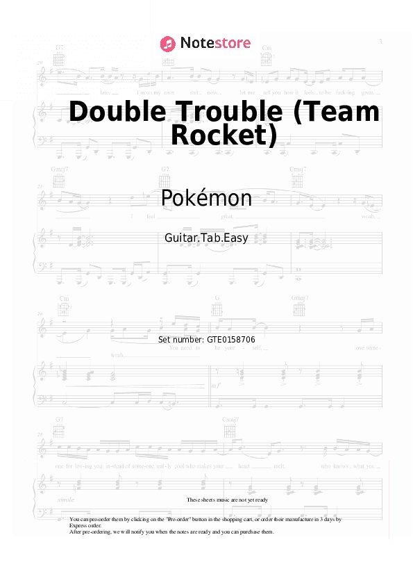 Double Trouble (Team Rocket) - Pokémon Tabs Easy - Guitar.Tab.Easy